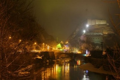 Paesaggio di Bard sotto Natale