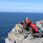 Nunzio e Laura sulla scogliera del Dun Aengus