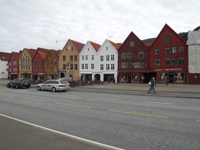 Le caratteristiche case del Bryggen al porto