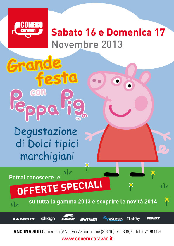 Porte Aperte Conero Caravan 16-17 novembre con Peppa Pig Porte Aperte Conero Caravan 16-17 novembre con Peppa Pig