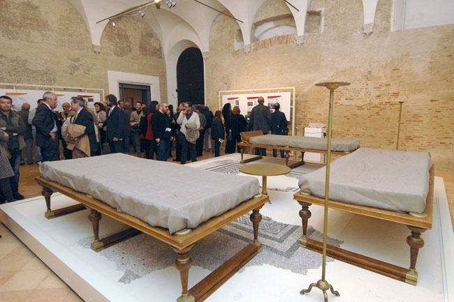 Un momento dell’inaugurazione della mostra