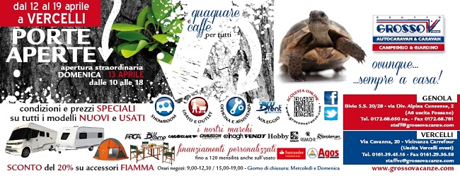 Porte aperte domenica 13 aprile in Grosso Vacanze a Vercelli!