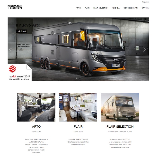 La nuova homepage di Niesmann+Bischoff