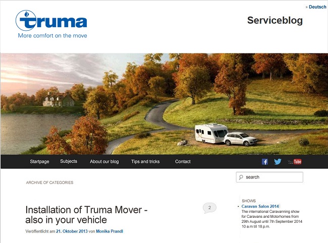 Truma Serviceblog in inglese – Aiuto e consulenza in internet