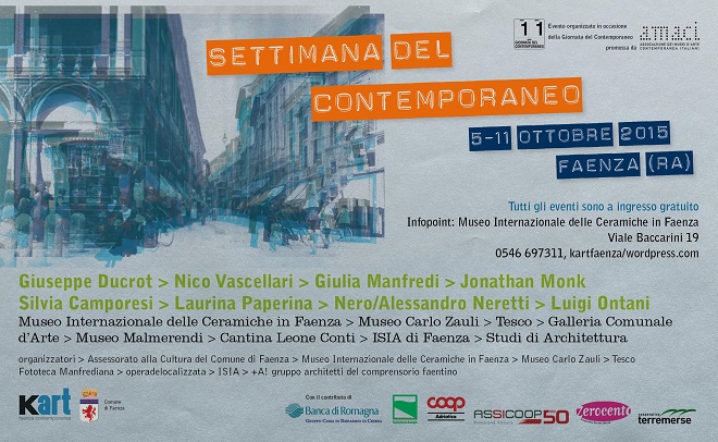A Faenza dal 5 al 11 ottobre la settimana del Contemporaneo