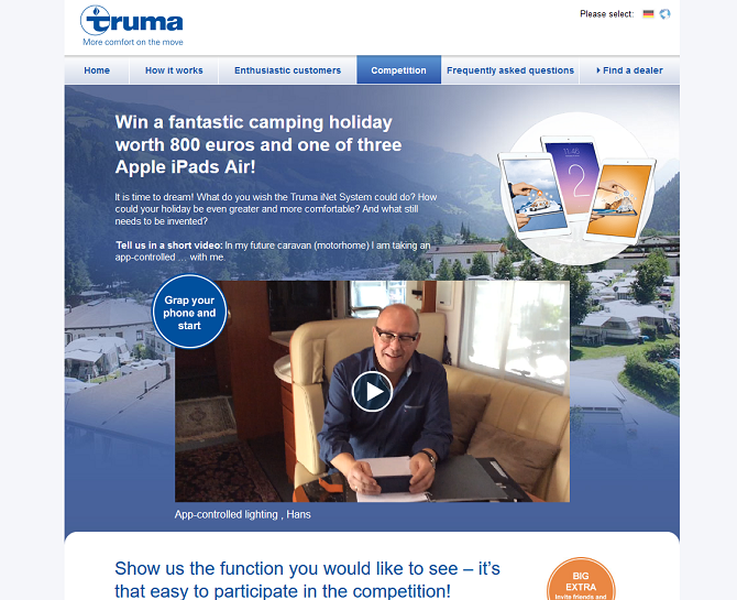 Vincere una vacanza da sogno in camping con Truma