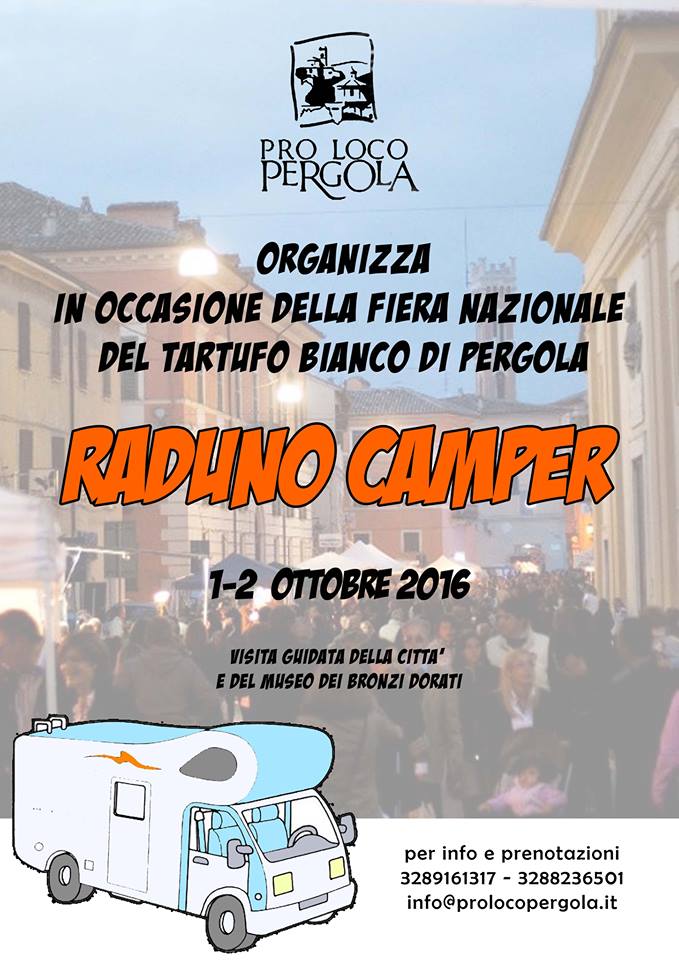 Il raduno camper per la Fiera Nazionale del Tartufo bianco pregiato a Pergola ( PU )