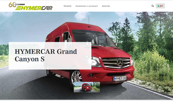 È online il sito HYMERCAR in lingua italiana