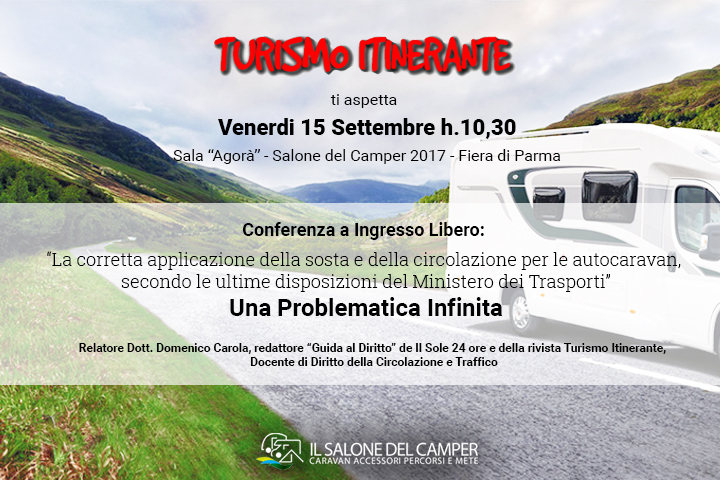 Conferenza Turismo Itinerante 15 settembre salone del camper