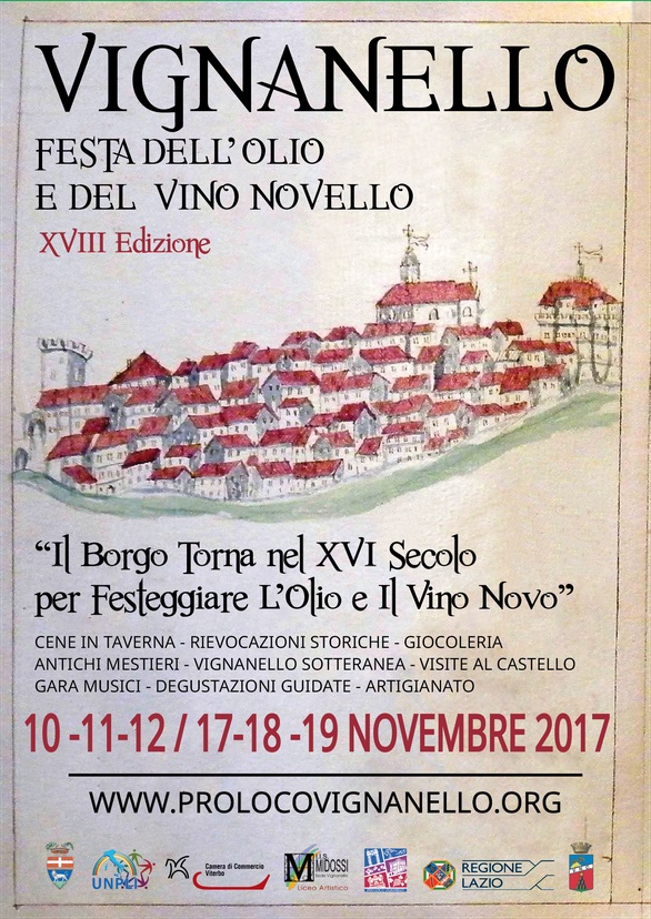 XVIII Festa dell’olio e del vino novello 10-11-12 / 17-18-19 novembre 2017 a Vignanello (VT)