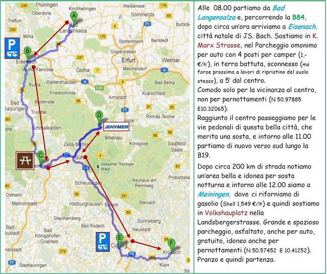 BAD LANGENSALZA - EISENACH - MEININGEN - GESCHWENDA - COBURG - KRONACH BAD LANGENSALZA - EISENACH - MEININGEN - GESCHWENDA - COBURG - KRONACH
