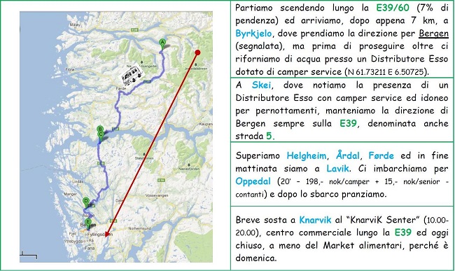 BYRKJELO - SKEI - HELGHEIM - ÅRDAL - FØRDE - LAVI = TRAGHETTO = OPPEDAL - KNARVIK - BERGEN BYRKJELO - SKEI - HELGHEIM - ÅRDAL - FØRDE - LAVI = TRAGHETTO = OPPEDAL - KNARVIK - BERGEN