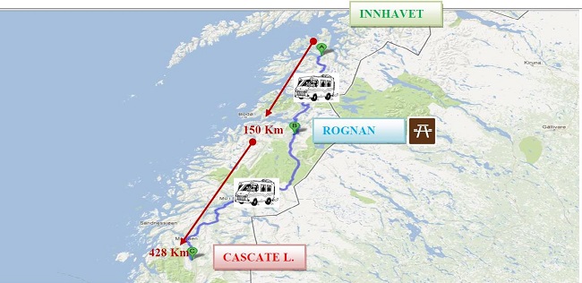 INNHAVET - TOMMERNESET - FAUSKE - ROGNAN - MO I RANA - KORGEN - MOSJØEN - CASCATE LAKSFORSEN INNHAVET - TOMMERNESET - FAUSKE - ROGNAN - MO I RANA - KORGEN - MOSJØEN - CASCATE LAKSFORSEN