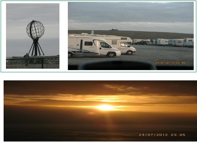 Il Globo - Piazzale e Sole di mezzanotte a Capo Nord Il Globo - Piazzale e Sole di mezzanotte a Capo Nord