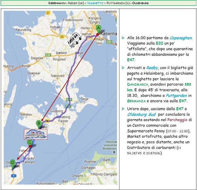 KØBENHAVN - RØDBY (DK) = TRAGHETTO = PUTTGARDEN (D) - OLDENBURG KØBENHAVN - RØDBY (DK) = TRAGHETTO = PUTTGARDEN (D) - OLDENBURG