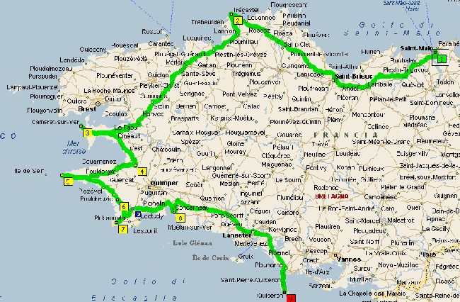 Mappa Bretagna Mappa Bretagna