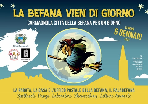 Venerdì 6 gennaio Carmagnola (TO) diventa la Città della Befana