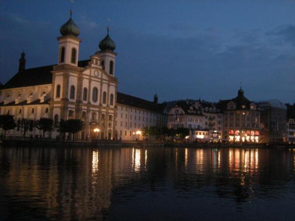 Lucerna Chiesa dei Gesuiti by night Lucerna Chiesa dei Gesuiti by night