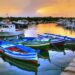 Barche al tramonto a Siracusa