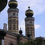 Facciata della Sinagoga grande a Budapest