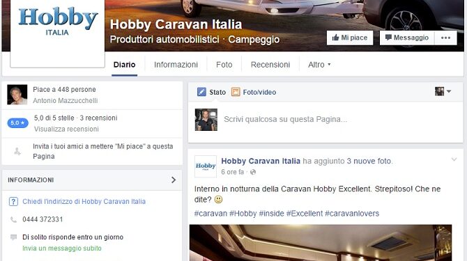 Hobby approda su Facebook anche in Italia