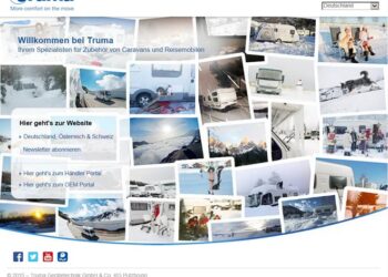 Truma rinnova la sua Homepage con un grande collage sul camping invernale
