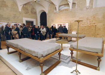 Un momento dell’inaugurazione della mostra