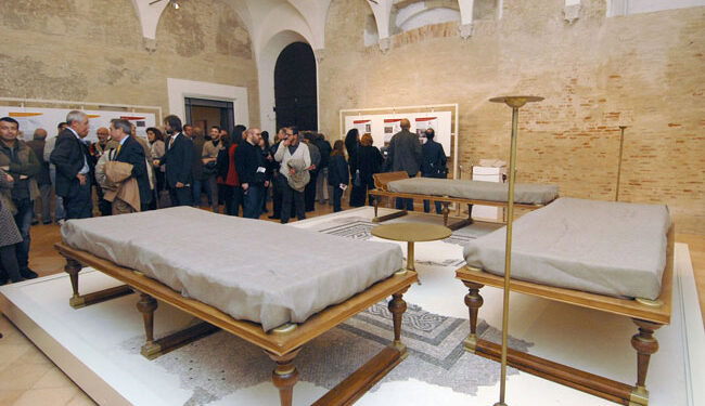 Un momento dell’inaugurazione della mostra