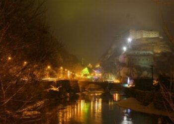 Paesaggio di Bard sotto Natale