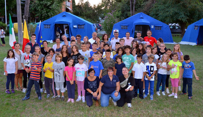 foto di gruppo ad inizio serata - RavennAntica notte al Museo 2013