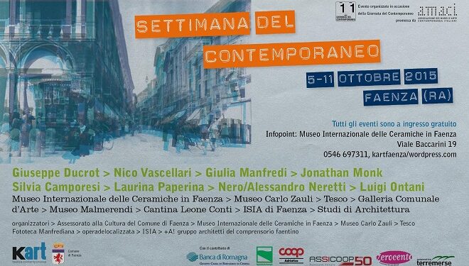 A Faenza dal 5 al 11 ottobre la settimana del Contemporaneo