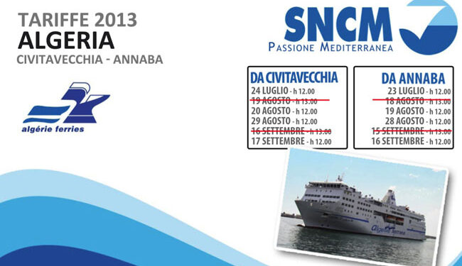 SNCM: Italia-Algeria nuove date ed orari per le partenze 2013